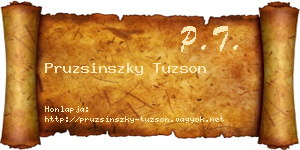 Pruzsinszky Tuzson névjegykártya